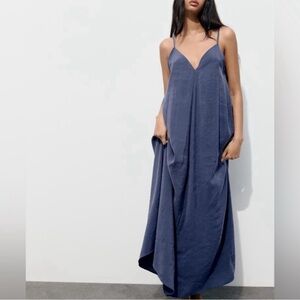 Zara Navy Maxi Dress